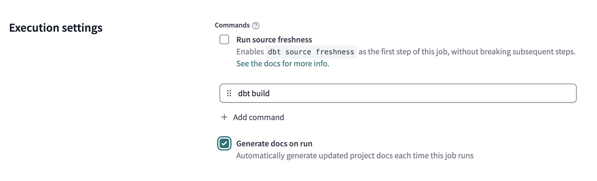 Setting up a job to generate documentation Setting up a job to generate documentation